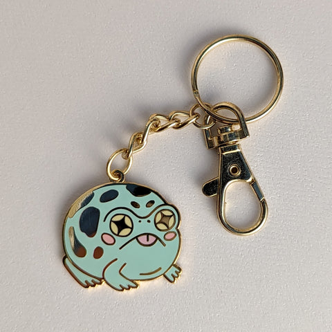 Angry Frog Enamel Keychain