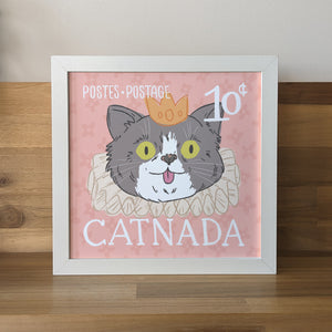 "Catnada" Postage Stamp Digital Print: Pink