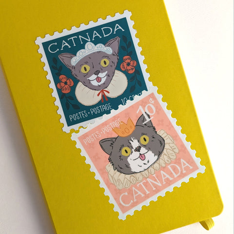 "Catnada" Stamp Stickers